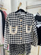 Houndstooth Print Tweed Jacket